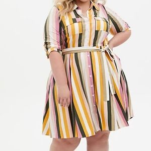 Torrid striped shirt dress